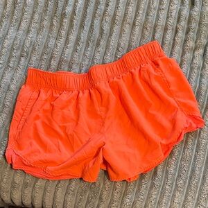Women's Orange Athletic Split Shorts with Built In Liner XXL (20)